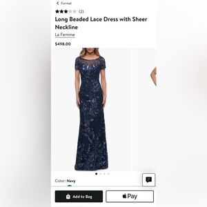 La Femme Sequin Floral Short Sleeve Sheath Gown - gorgeous